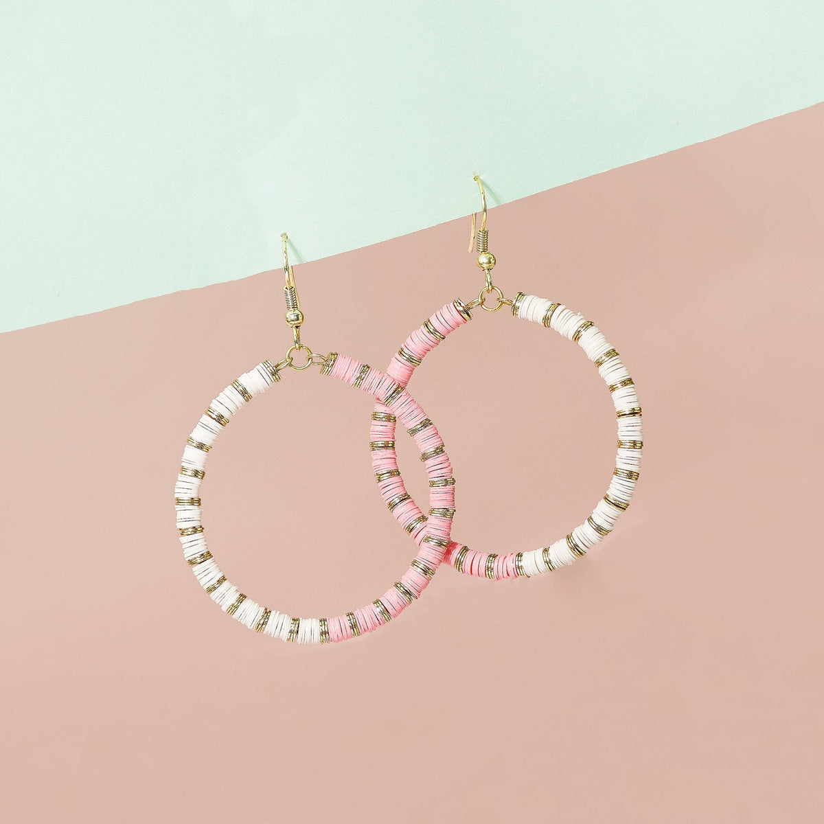 Fonda Half and Half Hoop Earrings Light Pink – INK+ALLOY, LLC