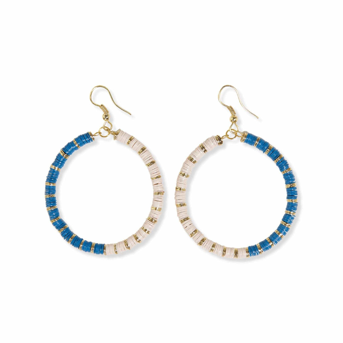 Fonda Multi Mixed Hoop Earrings Light Blue by INK+ALLOY