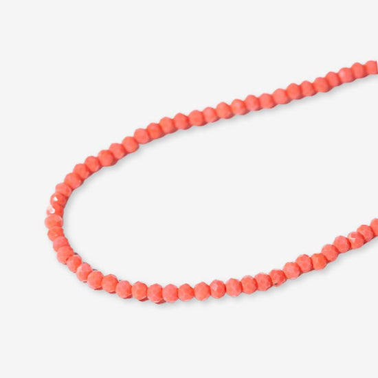 Hayden Solid Single Strand Crystal Necklace With Tassel Coral SHORT