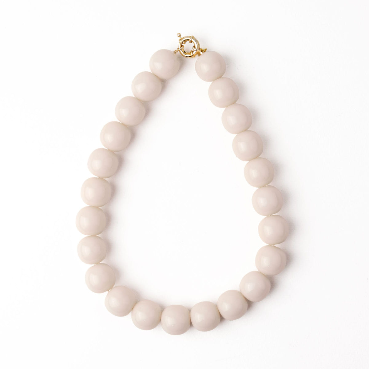 Iris Large Resin Bead Necklace Milky White – INK+ALLOY LLC