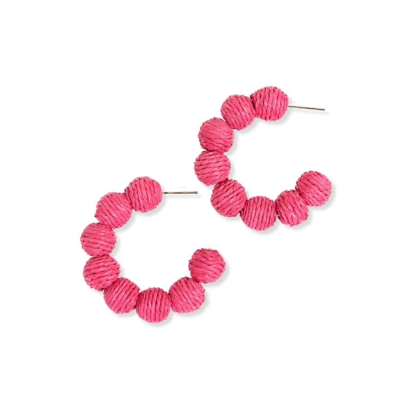 Leila Solid Hoop Earrings Hot Pink Earrings