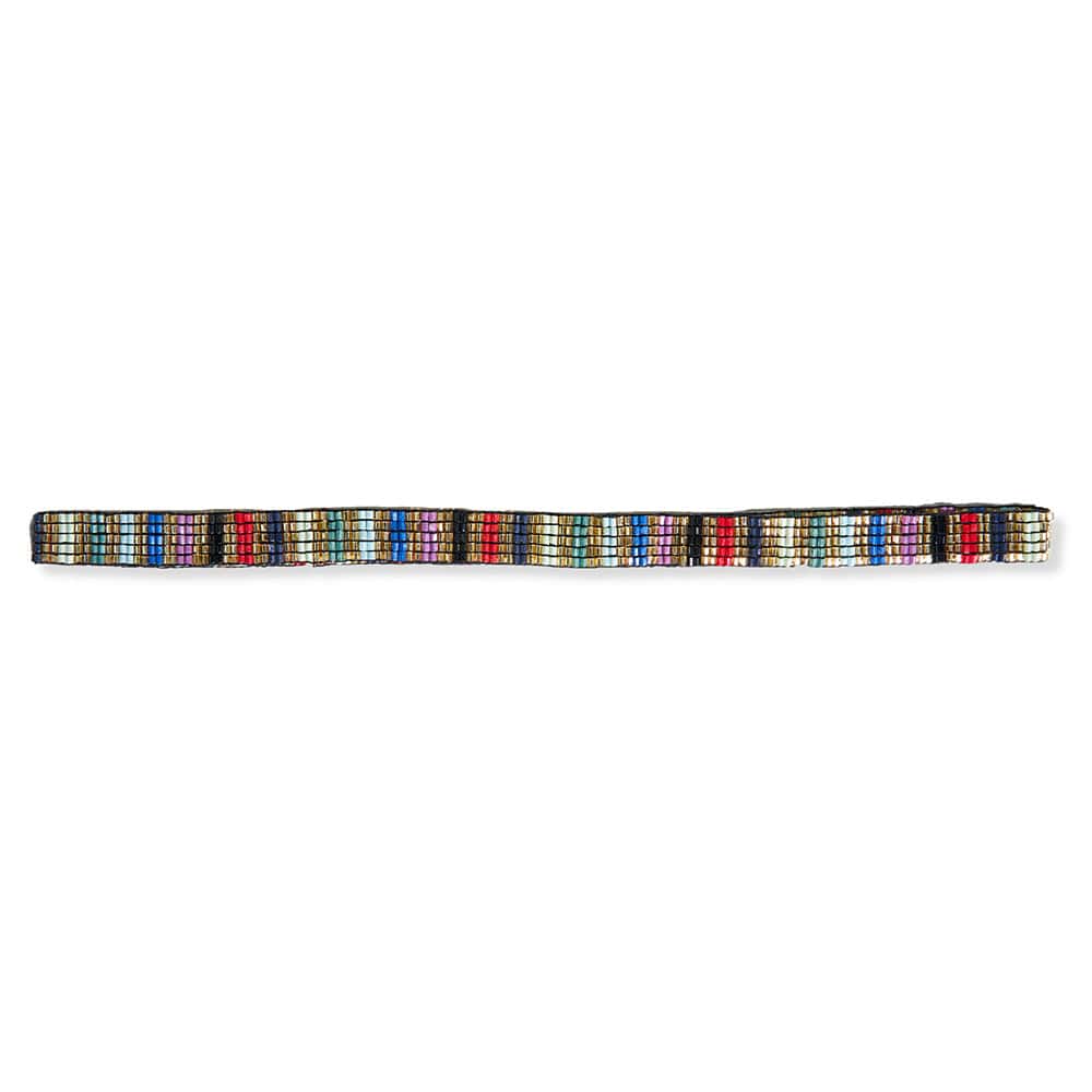Sarah Vertical Stripes Beaded Stretch Hat Band Multicolor Hat Band