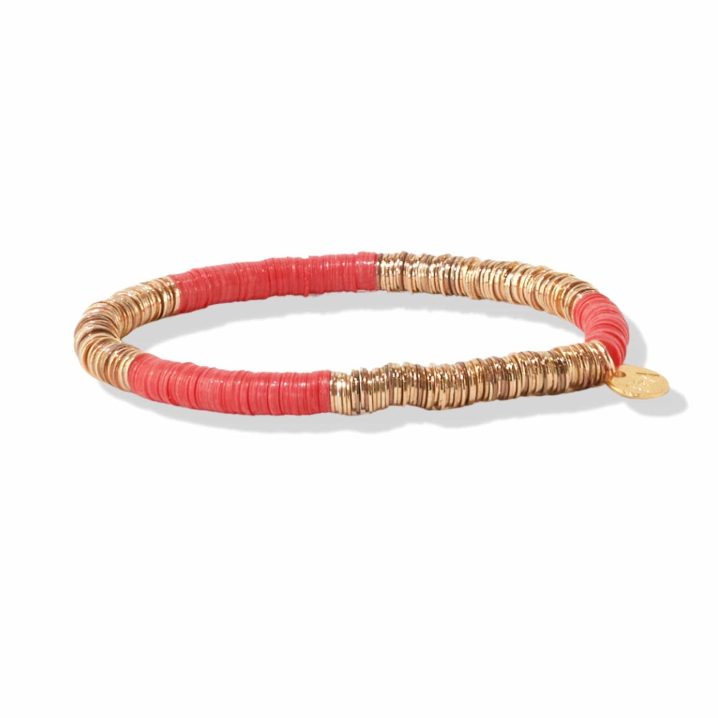 Coral Gold Sequin Stretch Bracelet bracelet