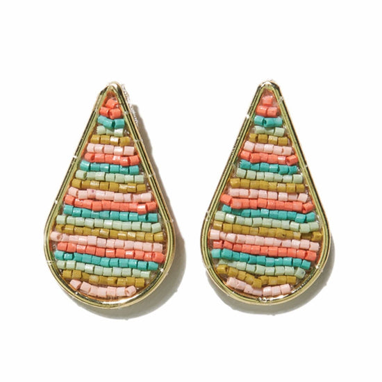 Load image into Gallery viewer, Zoe Horizontal Striped Earrings Rainbow
