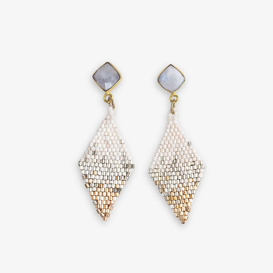 Sky Small Diamond Drop with Semi-Precious Stone Post Earrings St. Moritz