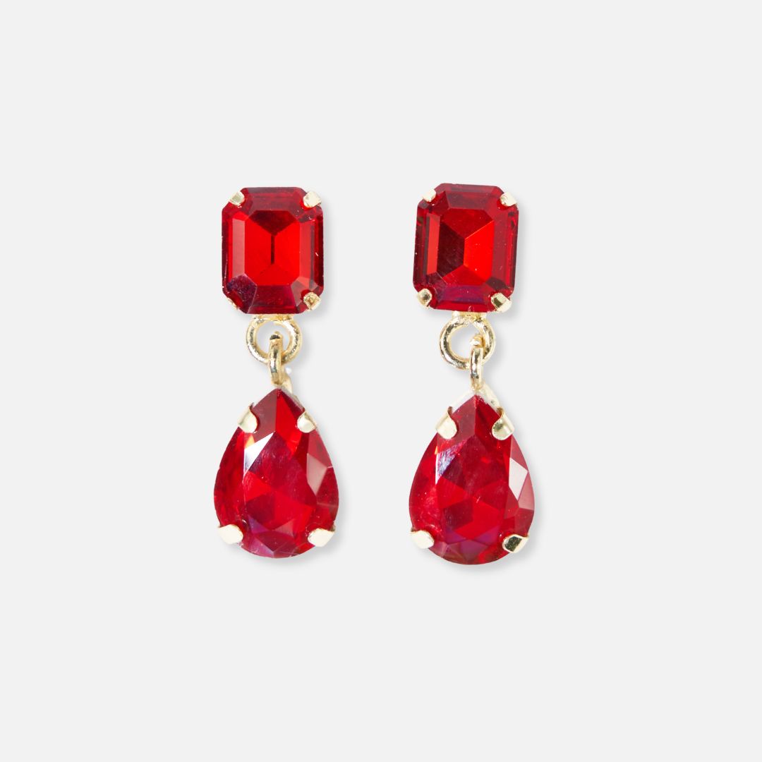 Allysa Solid Dangle Earrings Red