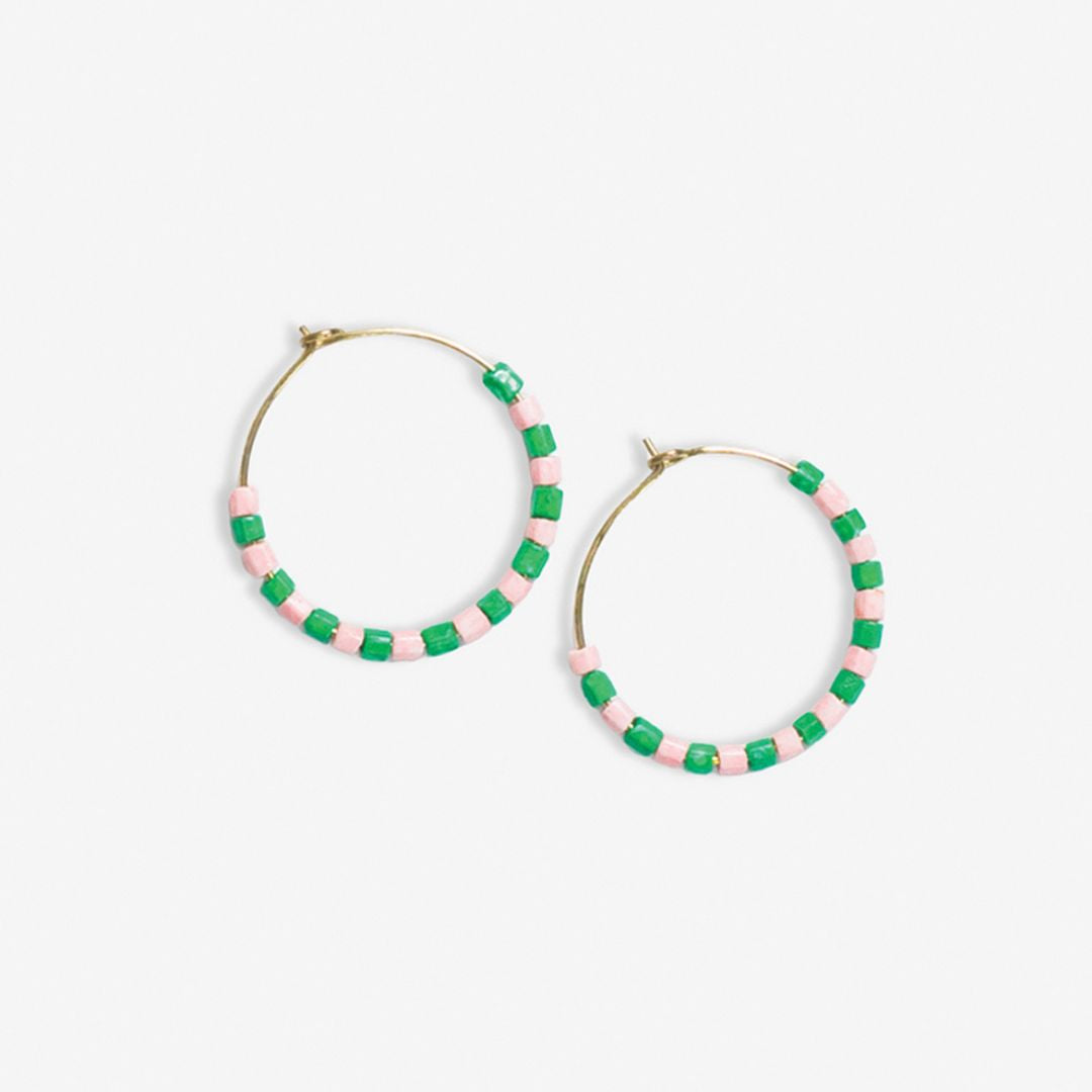 Victoria Mixed Beaded Hoop Earrings St. Tropez