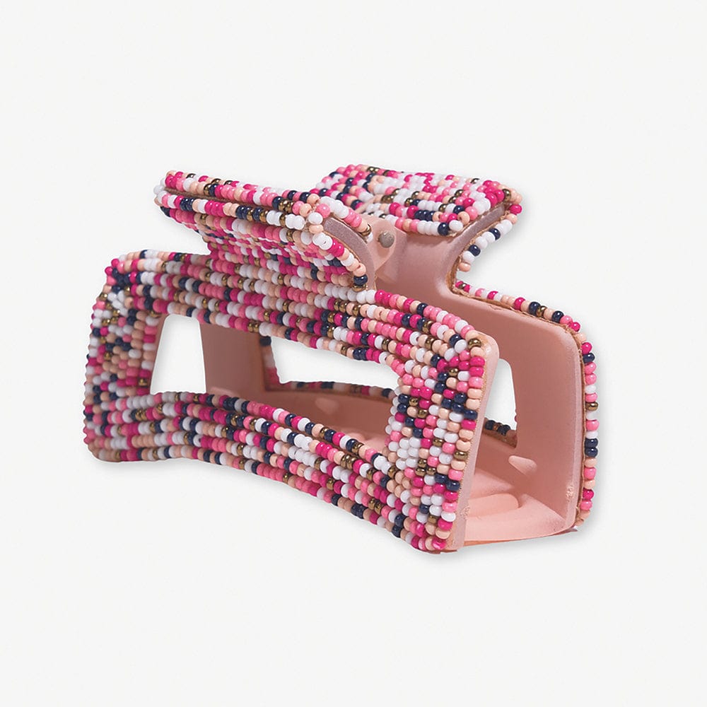 Lola Confetti Beaded Hair Claw Clip Hot Pink