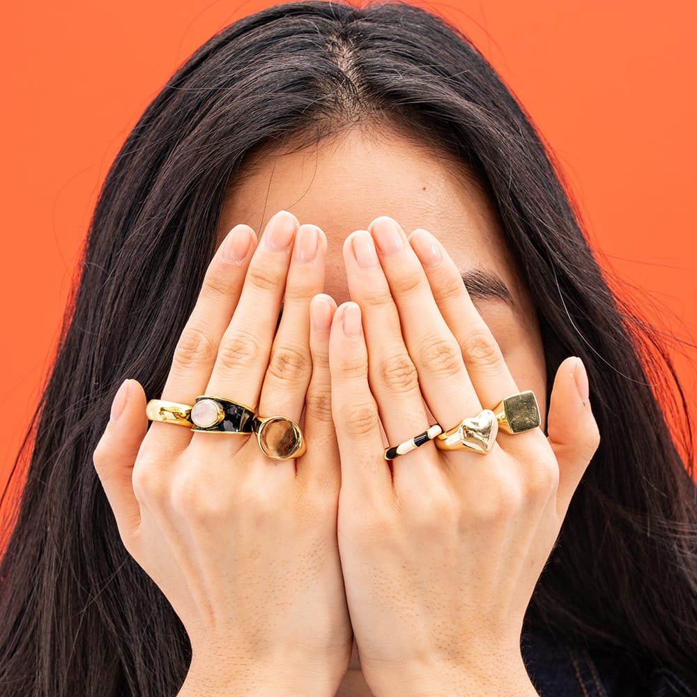 Agatha Thick Rounded Band Ring Brass - Size 8 Ring
