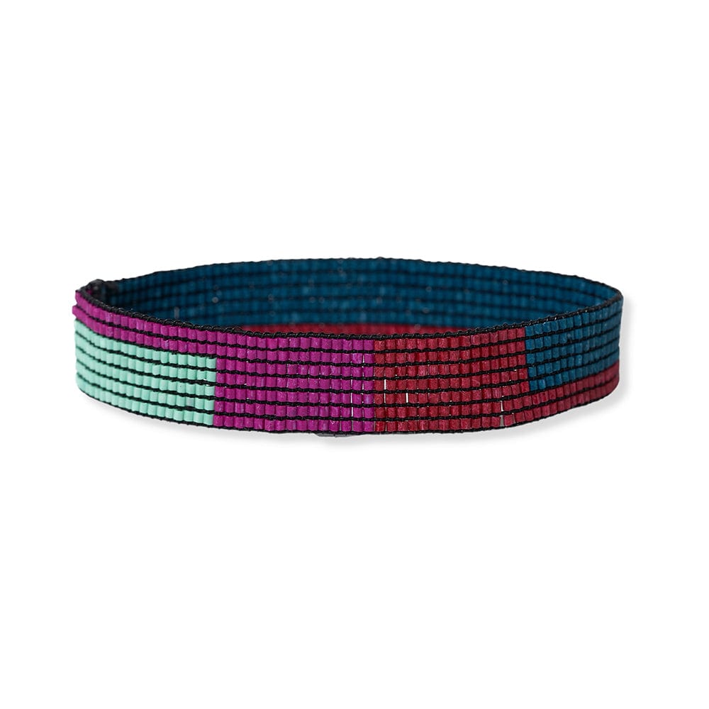 Alex Color Block Beaded Strech Bracelet Peacock Multicolor Bracelet