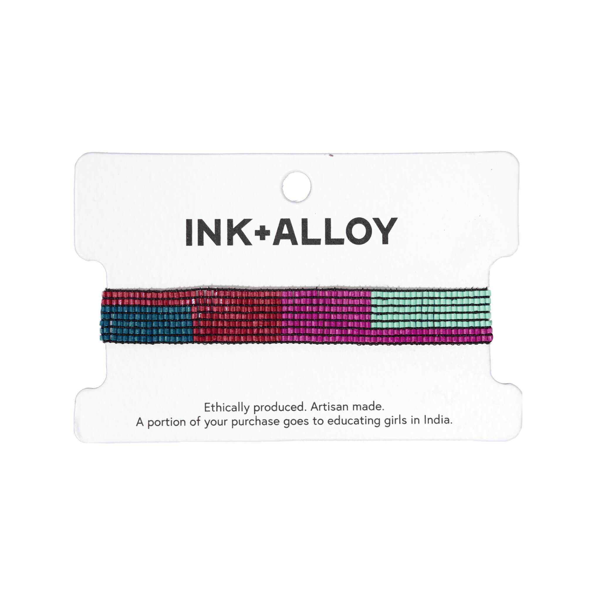 Alex Color Block Beaded Strech Bracelet Peacock Multicolor Bracelet