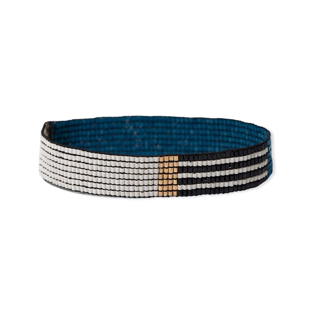 Alex Color Block Striped Beaded Stretch Bracelet Peacock Bracelet
