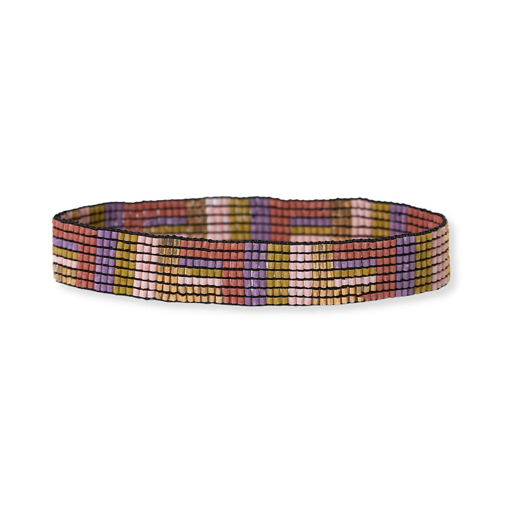 Alex Geo Stripe Beaded Stretch Bracelet Light Pink Bracelet