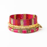 Alex & Grace Bracelet Stack Hot Pink + Gold Stack