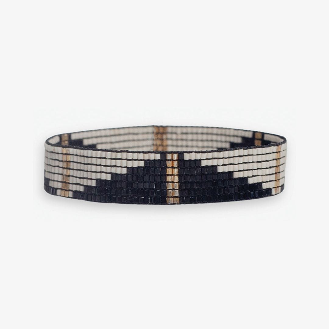 Alex Half Diamond Stretch Bracelet Black Bracelet