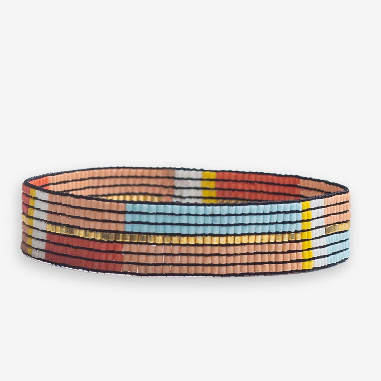 Alex Horizontal Colorblock Beaded Stretch Bracelet Amalfi