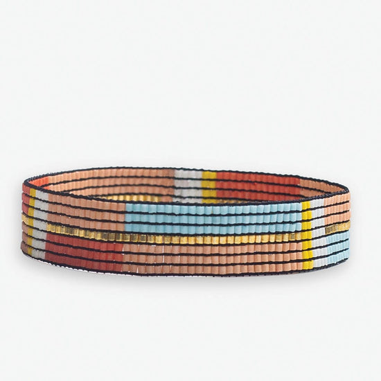 Alex Horizontal Colorblock Beaded Stretch Bracelet Amalfi