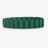 Alex Two-Tone Vertical Stripes Beaded Stretch Bracelet Kelly Green