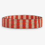 Alex Two-Tone Vertical Stripes Beaded Stretch Bracelet Poppy