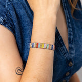 Alex Vertical Stripes Beaded Stretch Bracelet Multi Stretch