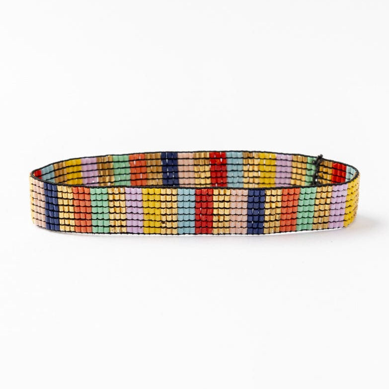 Alex Vertical Stripes Beaded Stretch Bracelet Multi Stretch