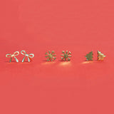 Alice Brass Christmas Tree Post Earrings 18K Earrings