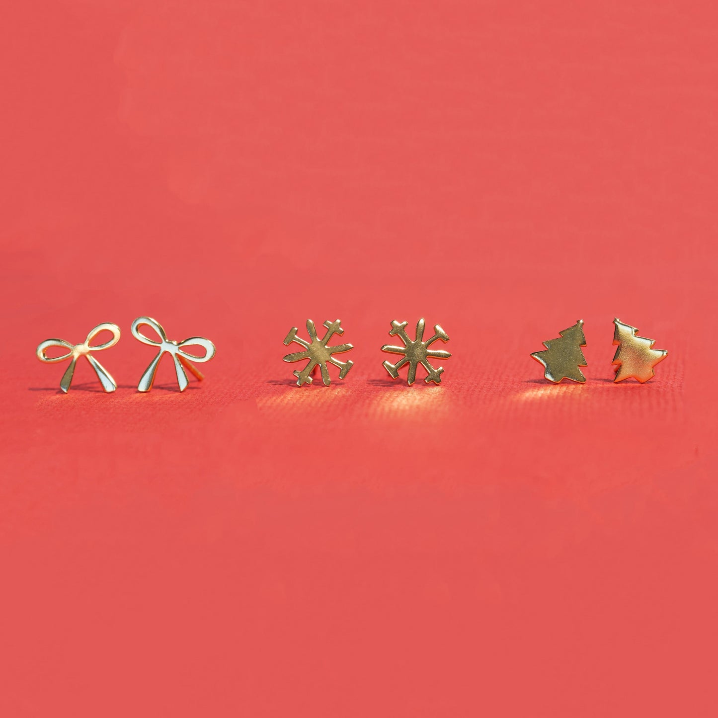 Alice Brass Christmas Tree Post Earrings 18K Earrings