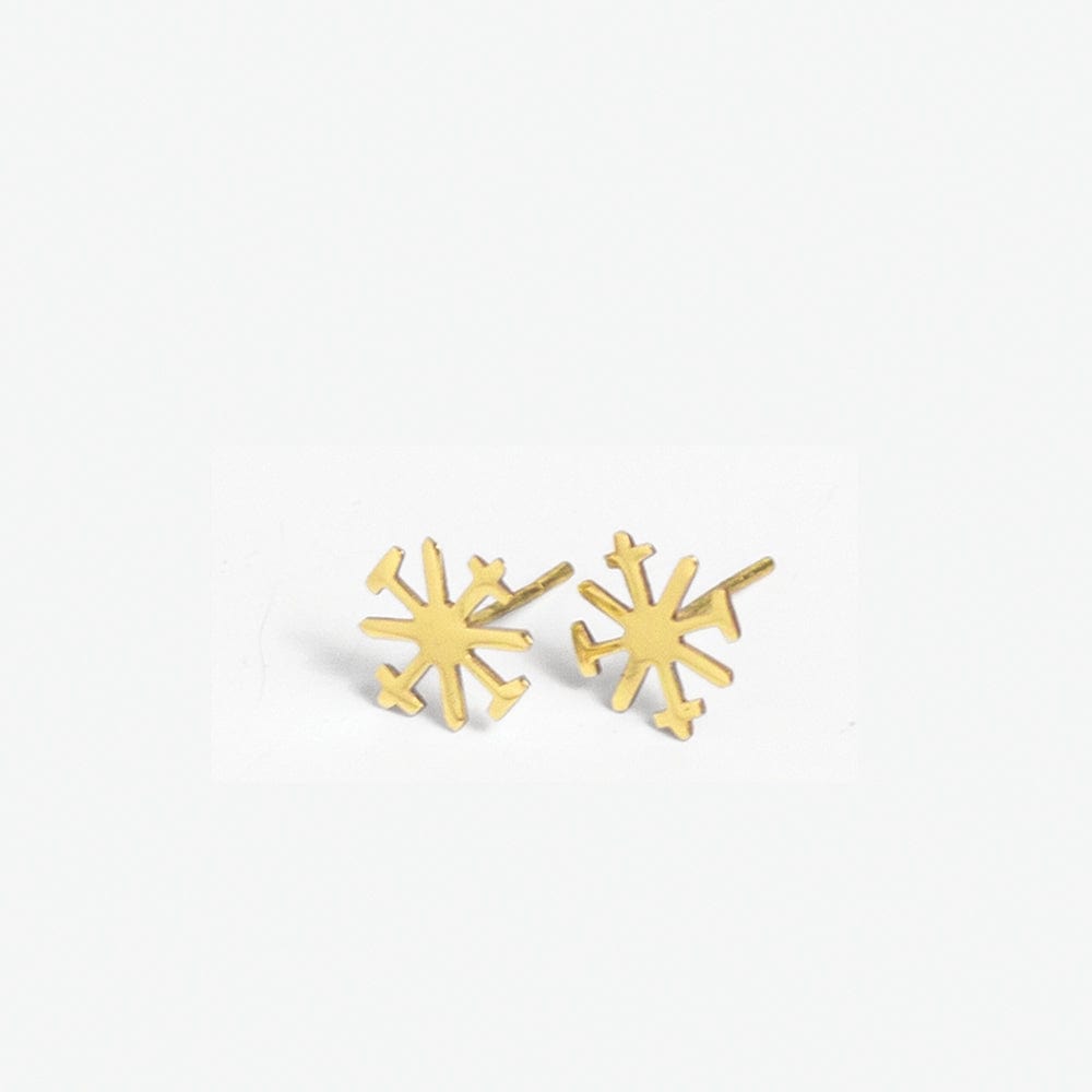 Alice Brass Snowflake Post Earrings 18K Earrings