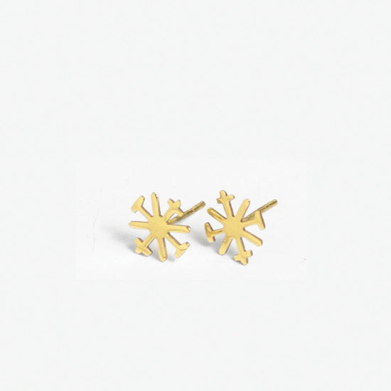 Alice Brass Snowflake Post Earrings 18K Earrings