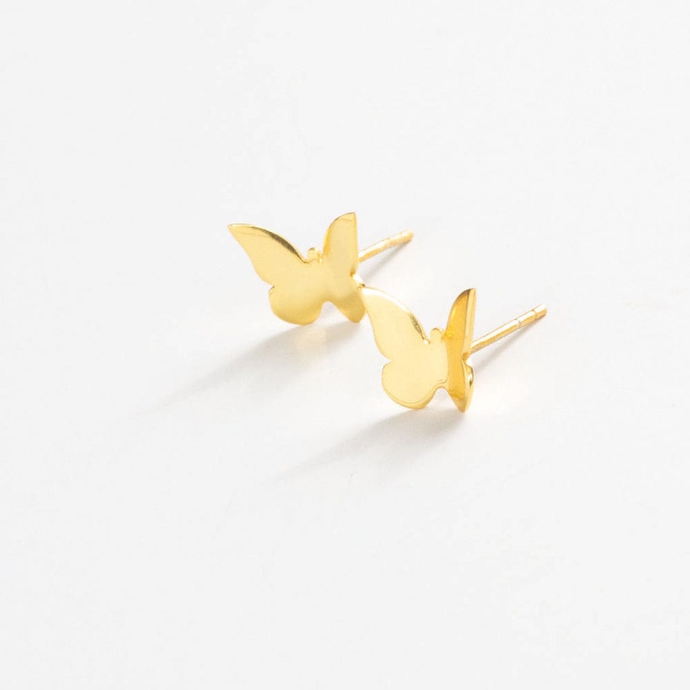 Alice Butterfly Post Earrings Brass