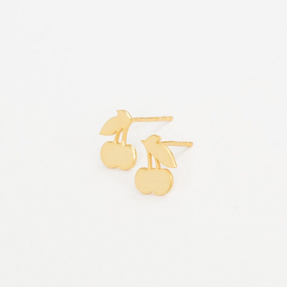 Alice Cherries Post Earrings Brass