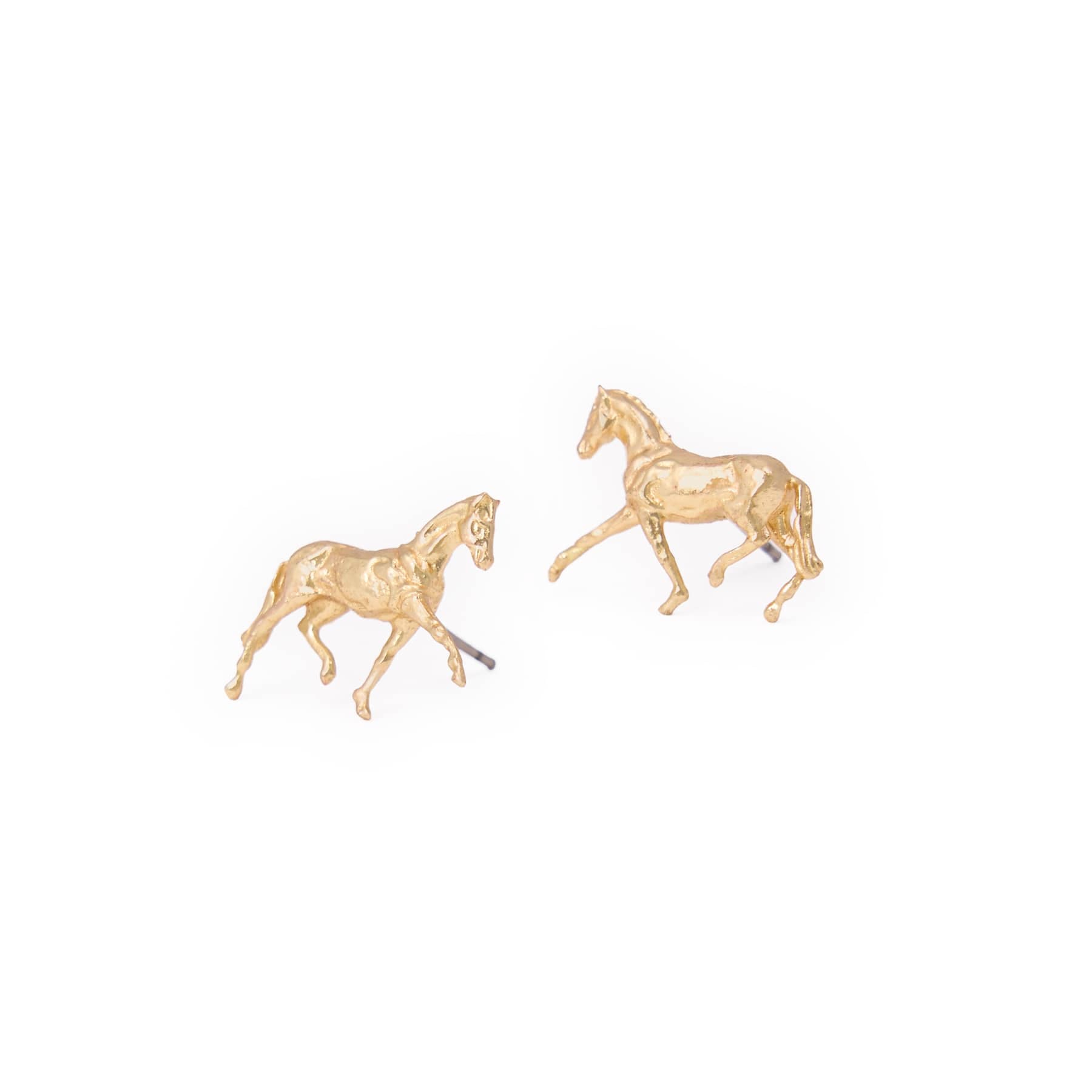Alice Horse Post Earrings Brass Post