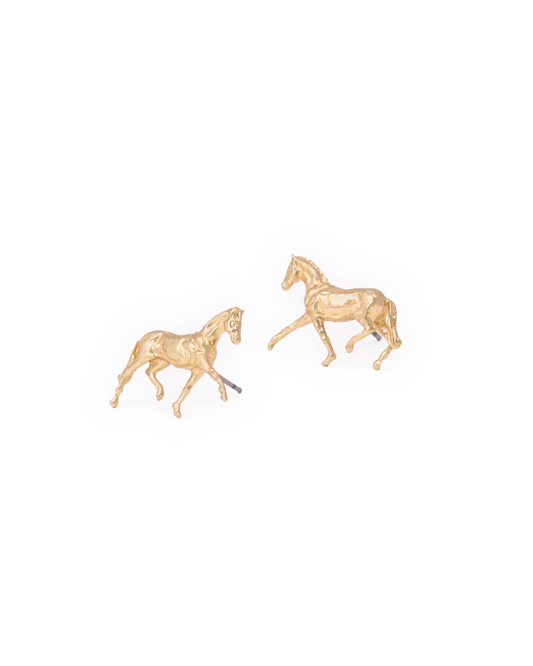 Alice Horse Post Earrings Brass Post