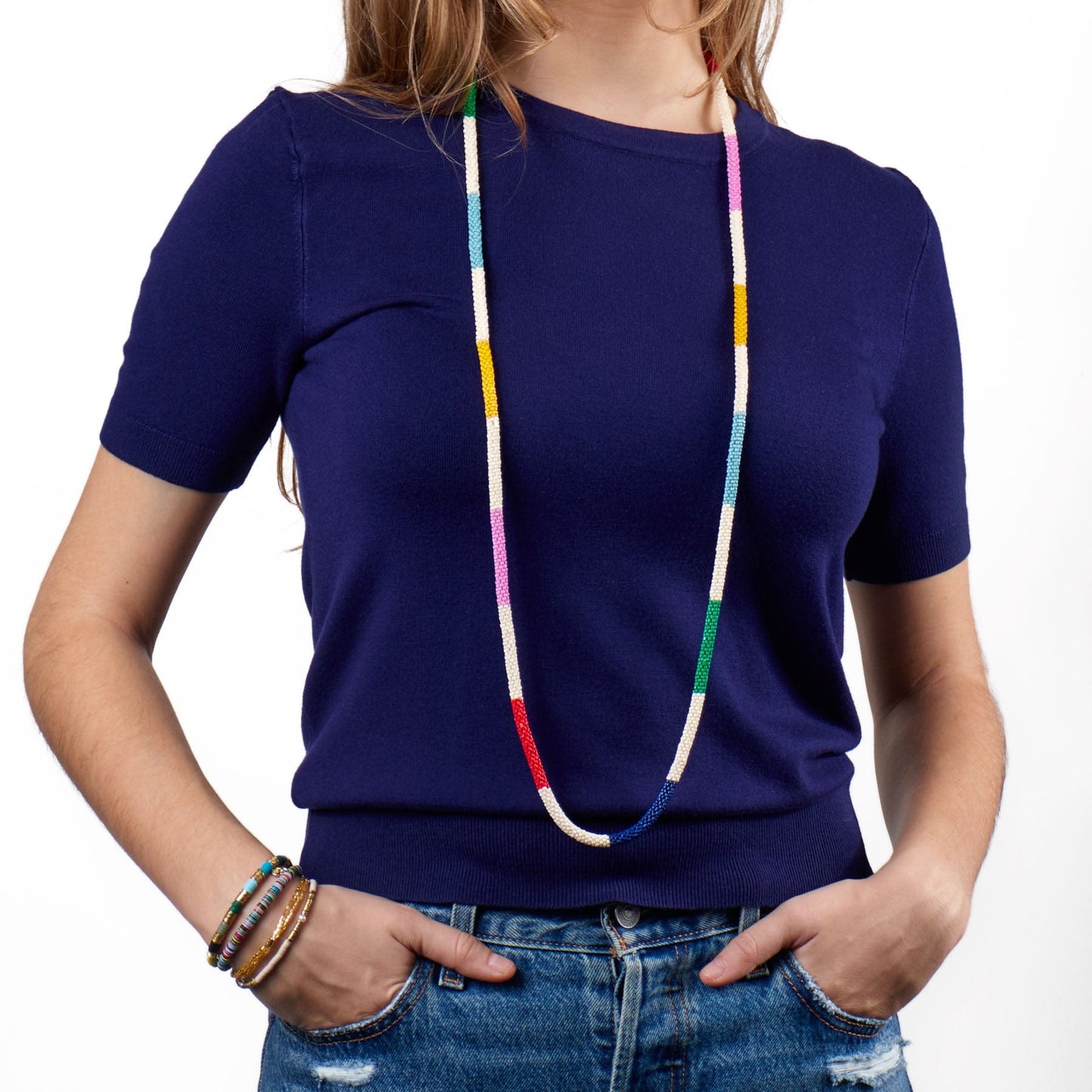 Allie Seed Bead Long Necklace Multi Single Strand