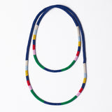 Allie Seed Bead Long Necklace Navy  + Multi Single Strand