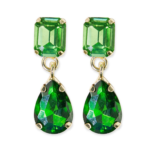 Elegant Emerald Green Pendant Vintage Earrings | Eunoia Selects
