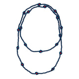 Andie Crystal Beaded Flower Necklace Navy Necklace