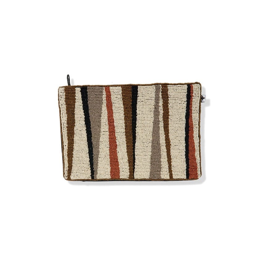 Annabella Side Angles Beaded Clutch Mixed Metallic Bag