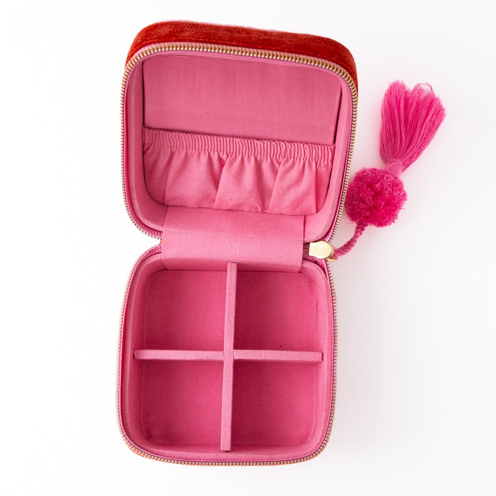 Ariel Heart Velvet Jewelry Box Pink Jewelry Box