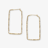 Athena Rectangle Bar Thin Hoop Earrings Brass SMALL HOOP