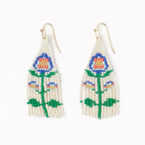 Audrey Small Seed Bead Single Poppy Flower Lapis Fringe