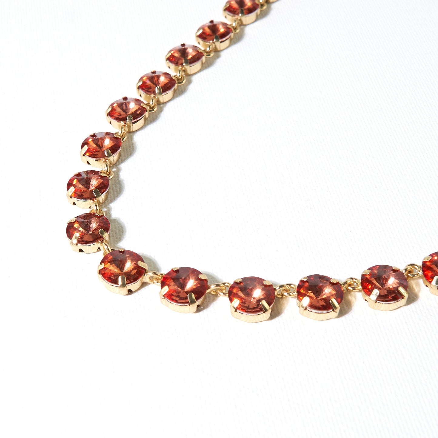 Load image into Gallery viewer, Aurora Medium Round Stone Prism Necklace Amber SHORT
