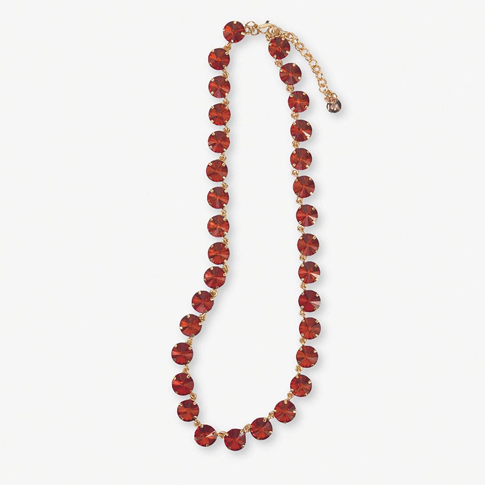 Aurora Medium Round Stone Prism Necklace Amber SHORT
