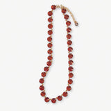Aurora Medium Round Stone Prism Necklace Amber SHORT
