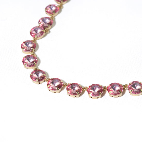 Aurora Medium Round Stone Prism Necklace Blush SHORT