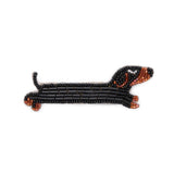 Avery Dachshund Beaded Brooch Black Brooch