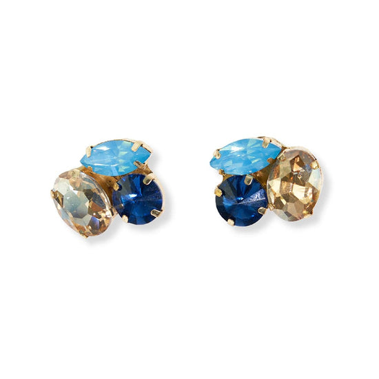 Load image into Gallery viewer, Bailey Mixed Post Earrings Blue Earrings

