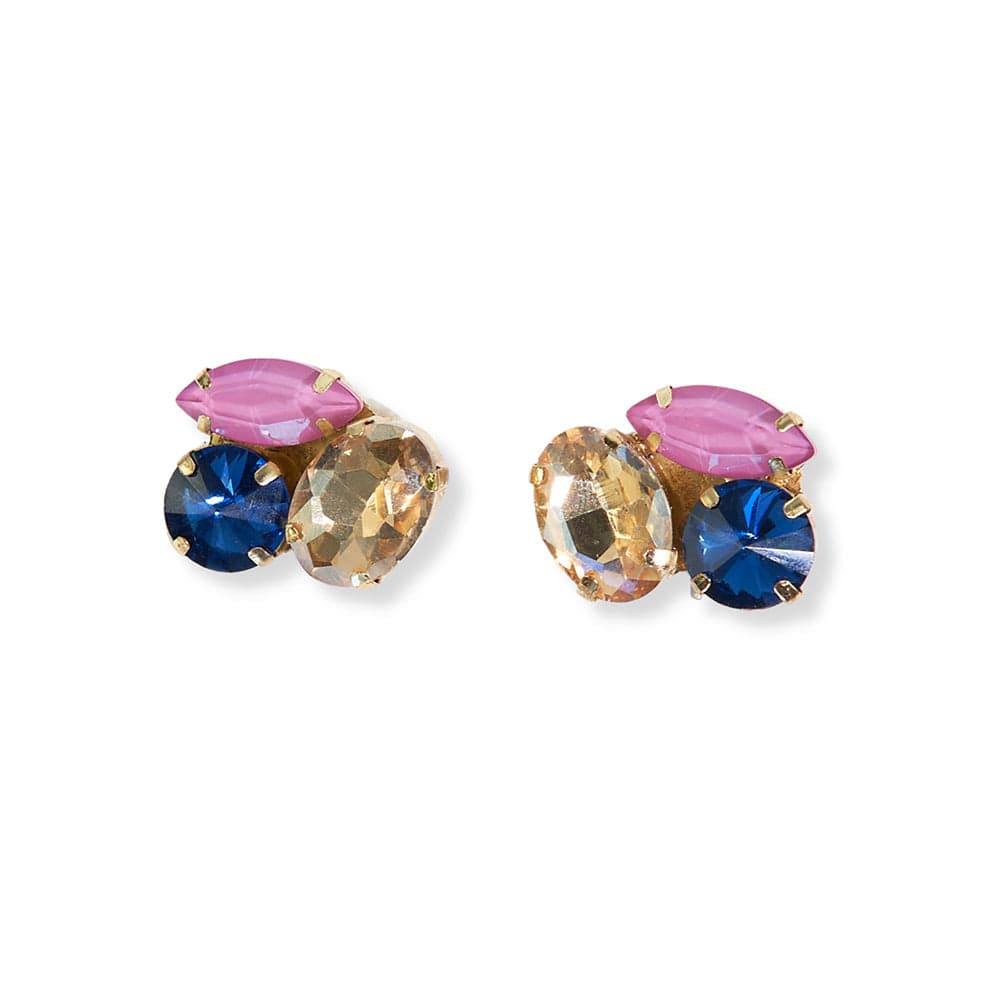 Baby Pink Stone Studded Oxidised Dangler with Hanging Jhumki Earrings –  StylishKudi