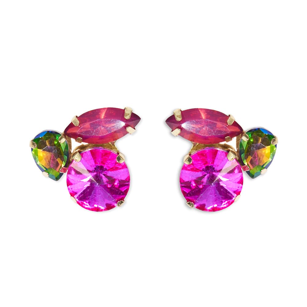 Load image into Gallery viewer, Bailey Mixed Post Earrings Magenta Earrings
