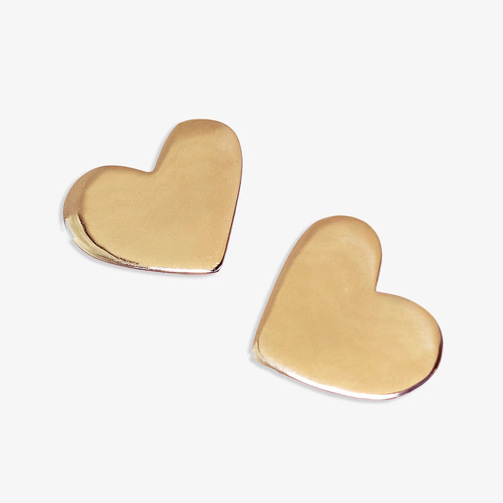 Bella Heart Large Post Earrings Brass Earrings